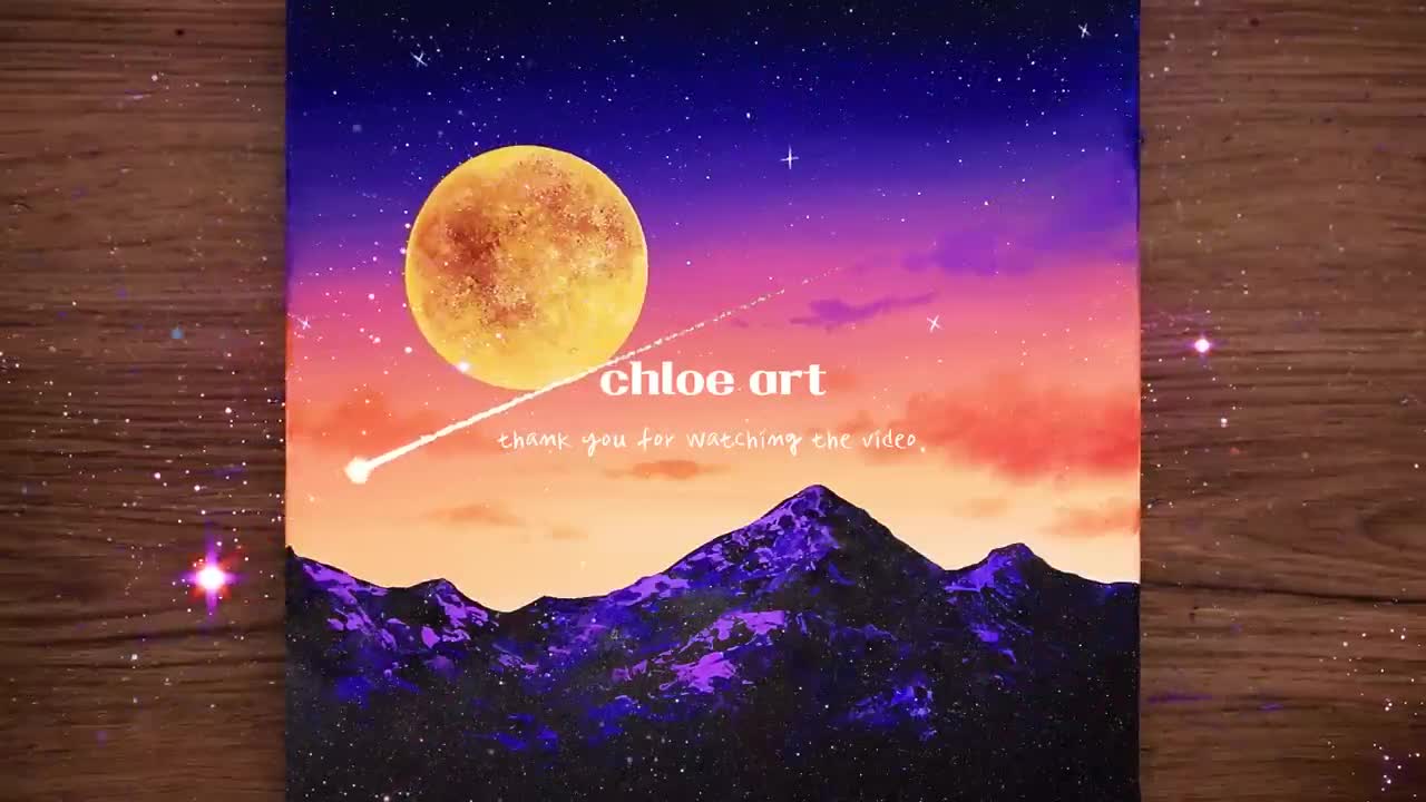 🌕 Golden Moonlit Night _ Painting Technique #378