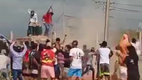 POSTERS OF MADURO ARE BEING TORN DOWN IN VENEZUELA
