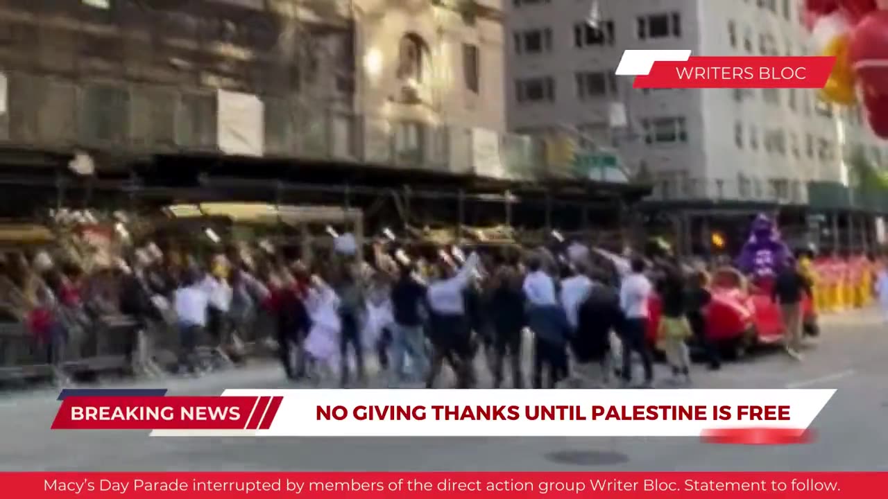 Pro-Palestine Protesters interrupt the Macy’s Thanksgiving Day Parade