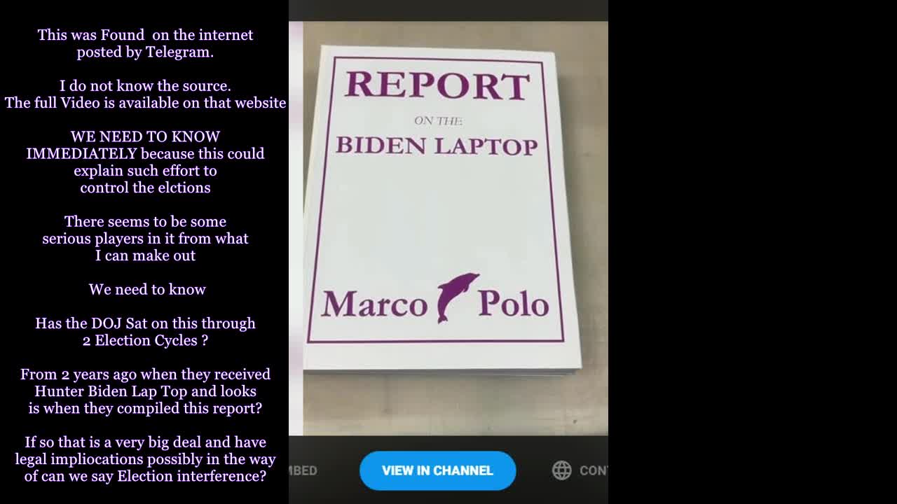 Biden Laptop Report from in hiding surfaces it appears?