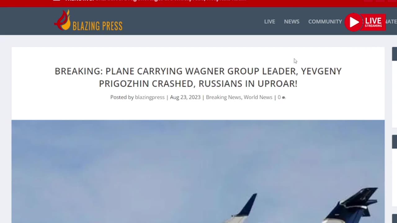 PLANE CARRYING WAGNER GROUP LEADER, YEVGENY PRIGOZHIN CRASHED, RUSSIANS IN UPROAR!