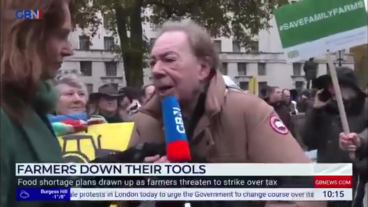 Andrew Lloyd Webber at London Farmers Protest