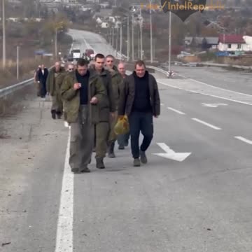 Footage shows released Russian-allied soldiers returning home.
