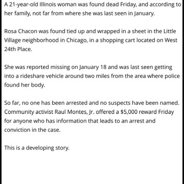 Missing 21 Year Old’s Rosa Chacon Body Found Wrapped In Sheet, Tied Up & Tossed In Grocery Cart