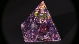 Amethyst Yoga Energy Ornaments Pyramid Resin Craft Meditation