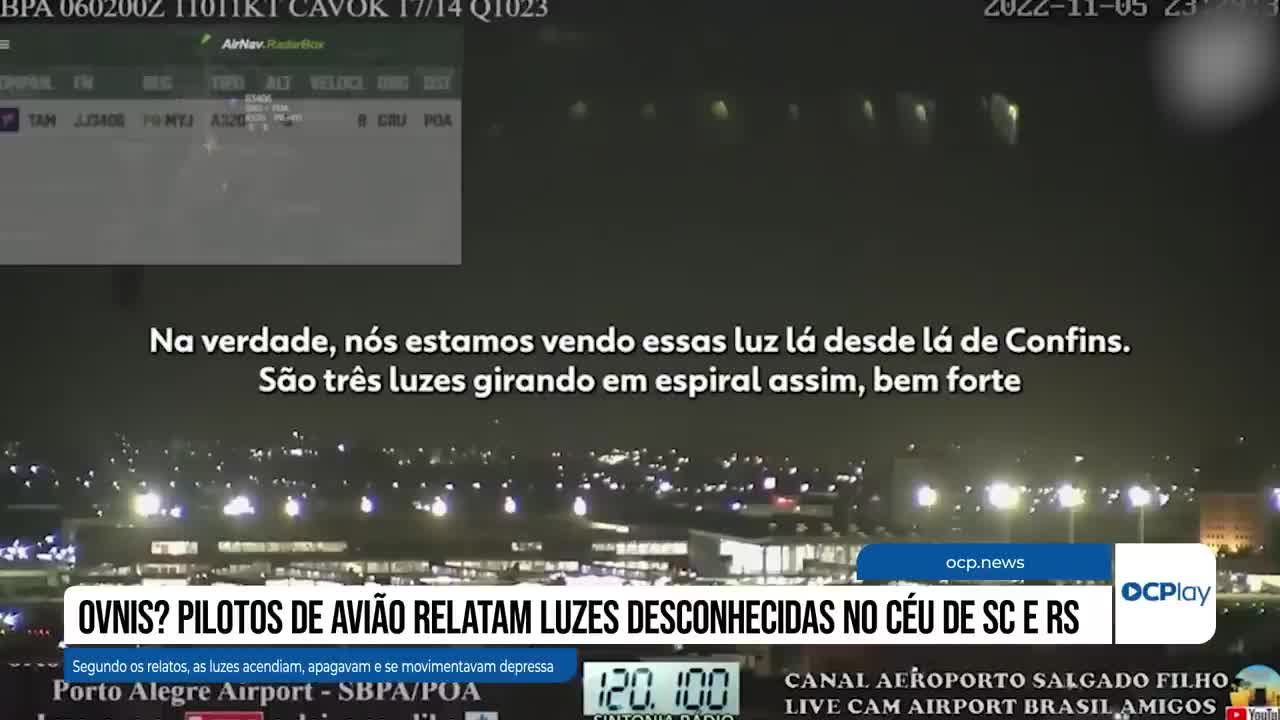 OVNIs? Pilotos de avião relatam luzes desconhecidas no céu de SC e RS