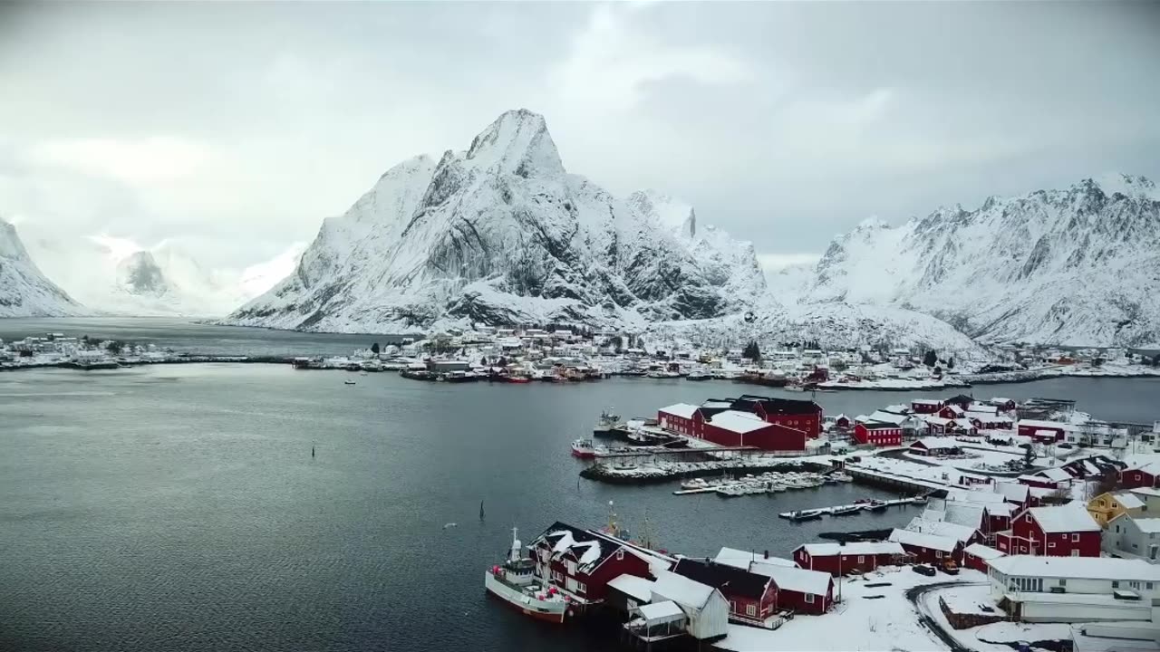 Coastal Town Covered in Snow 2023