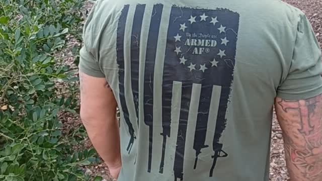 Armed AF® gun flag t-shirt