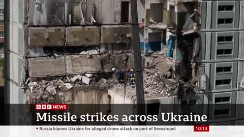 Ukraine war: Crimea oil tank set ablaze by reported drone strike – BBC News