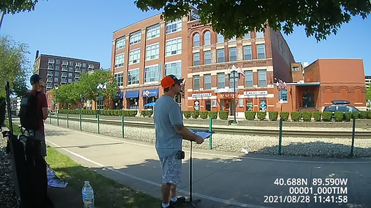 Justin Hoffman preaching at the Farmer's Market August 28th