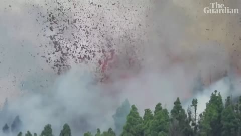 La Palma volcano: erupts from a volcano on La Palma in Spanish Canary Islands