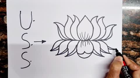 Turns into Lotus Flower Drawing // Easy Drawing