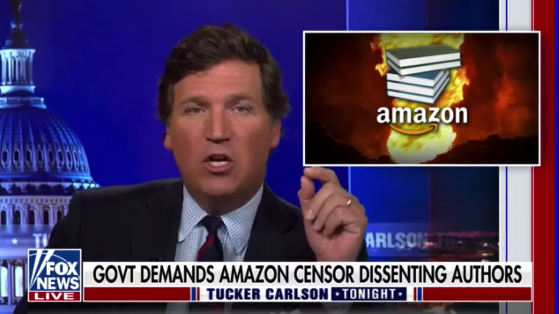 Tucker Carlson blasts Amazon for banning books