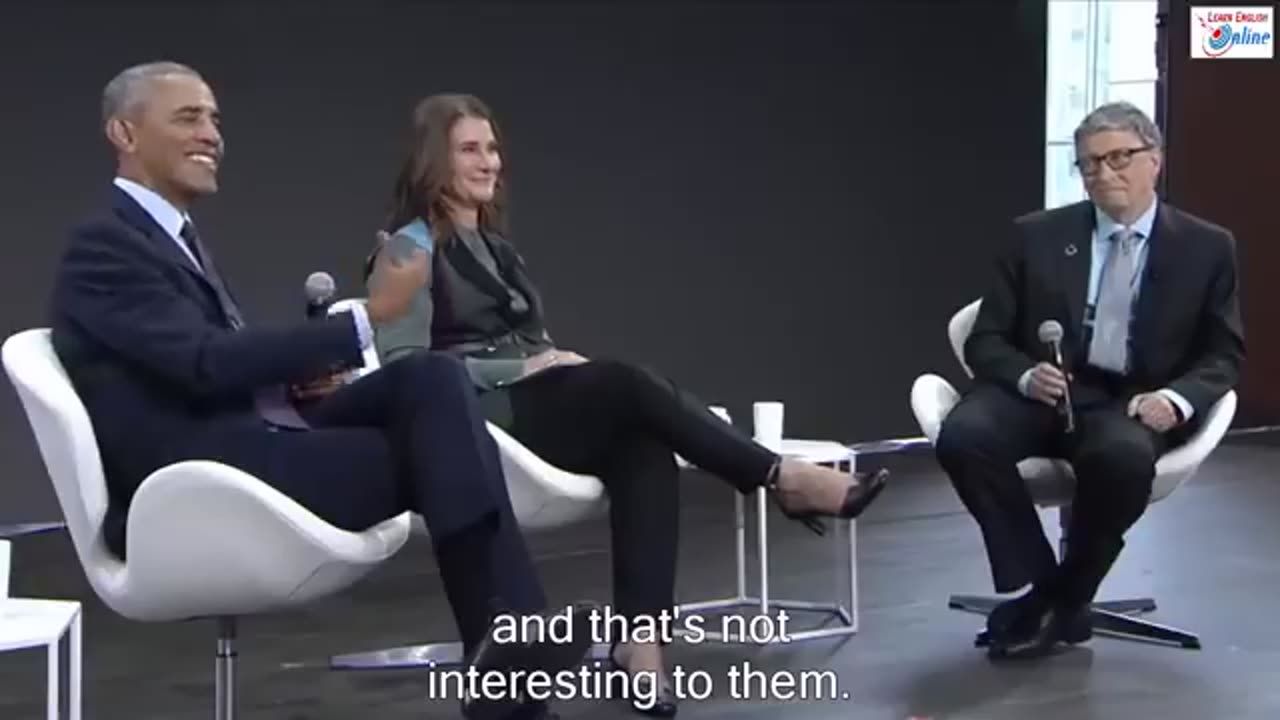 Learn English via Conversation with Barack Obama, Bill Gates and Melinda Gates - English Subtitles