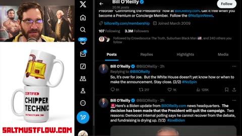 Bill O'Riley Says They are Pulling Joe Biden