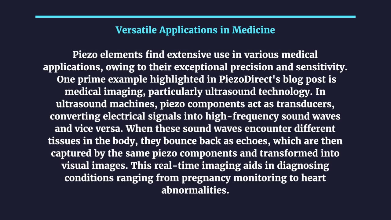 Piezo Elements: Pioneering the Future of Medical Precision