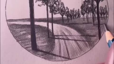 Easy Way To Draw A Landscape. Kids Must Watch. #Art Works