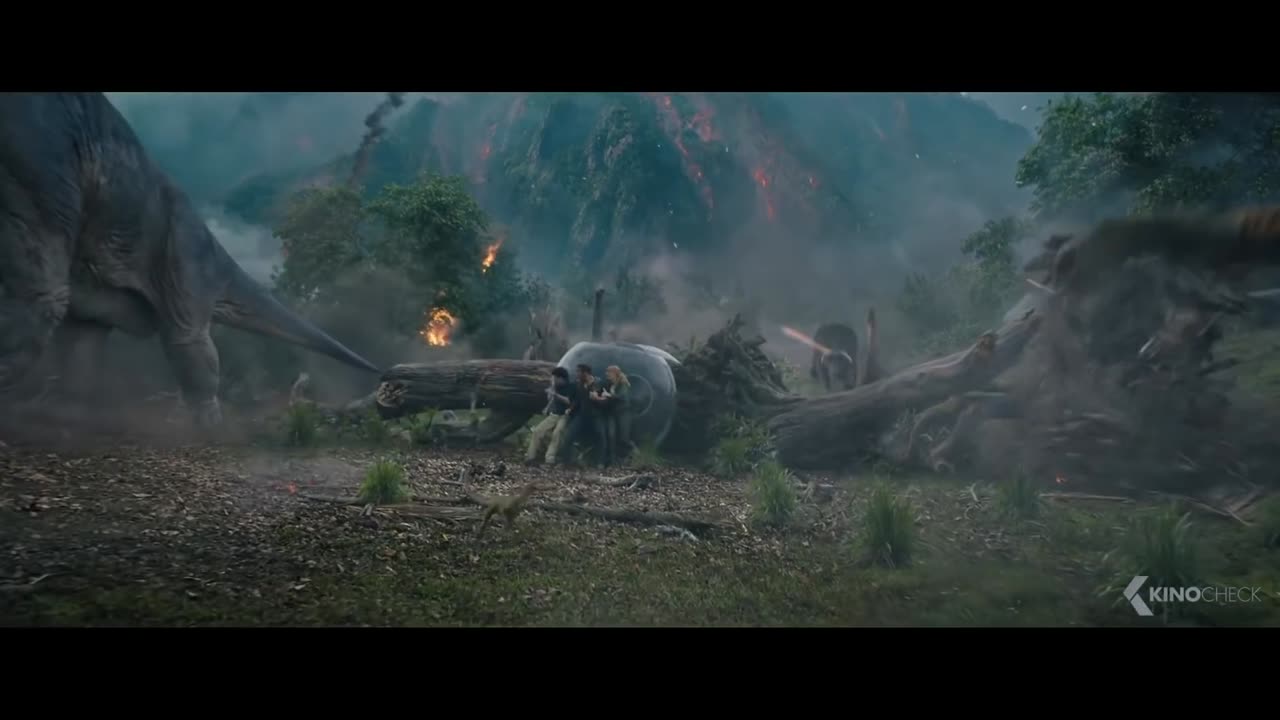 Running from the volcano explosion