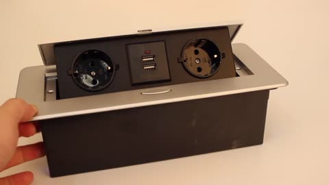 Desktop Socket Table Outlet With USB Charging Aluminum Alloy Cover Slow Pop Up Electrical
