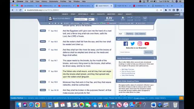 THE WATERS SHALL FAIL FROM THE SEA, AND THE RIVERS SHALL BE WASTED AND DRIED UP