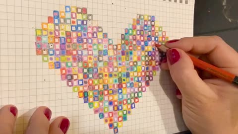 Pixel video of heart love heart