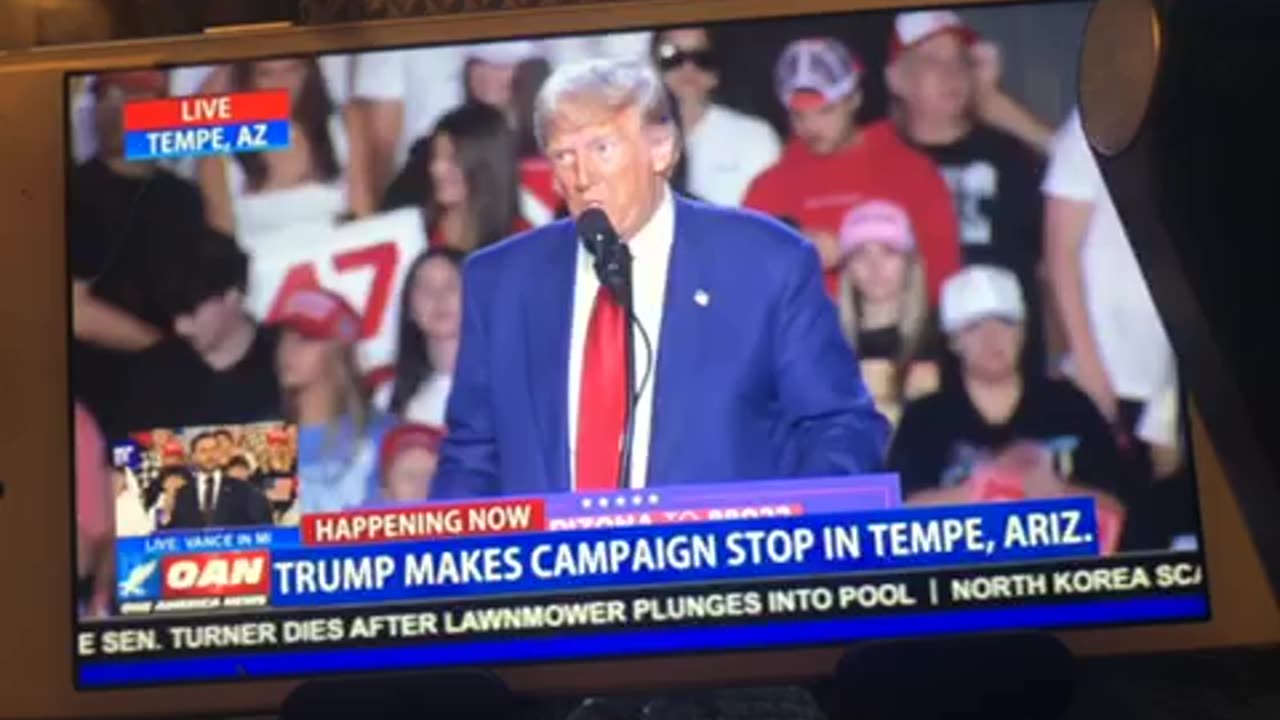 🦅 OANN president Donald Trump Tempe Arizona rally Thursday 06:31 pm