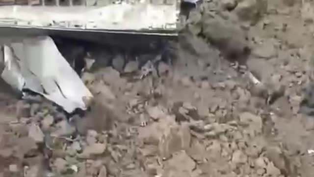 Footage from the crash site of one of the Ukrainian combat aircraft