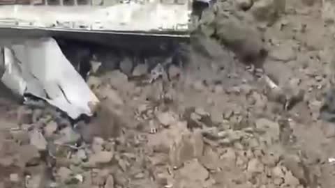 Footage from the crash site of one of the Ukrainian combat aircraft