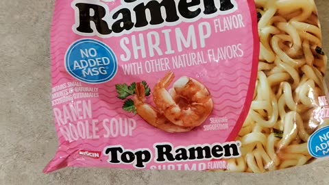 Eating Nissin Top Ramen Shrimp Flavor, Dbn, MI, 9/1/23