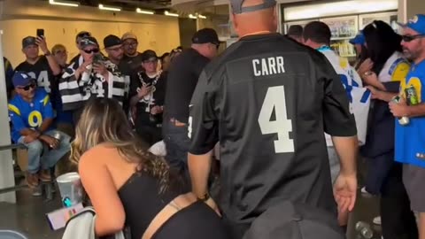 Brawl breaks out at the Rams / Raiders game at SoFi stadium yesterday.