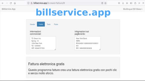 Creare Gratis Fatture Online - Billservice.app