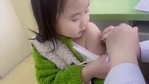 Kid taking injection, so cute #kid
