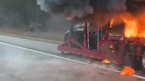 Sudden Blast from Car Carrier Wreck