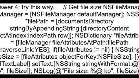 How to get file size of file from iPhone documents folder