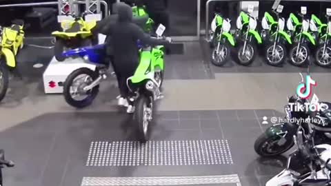 Breaking and stealing bikes right off the showroom