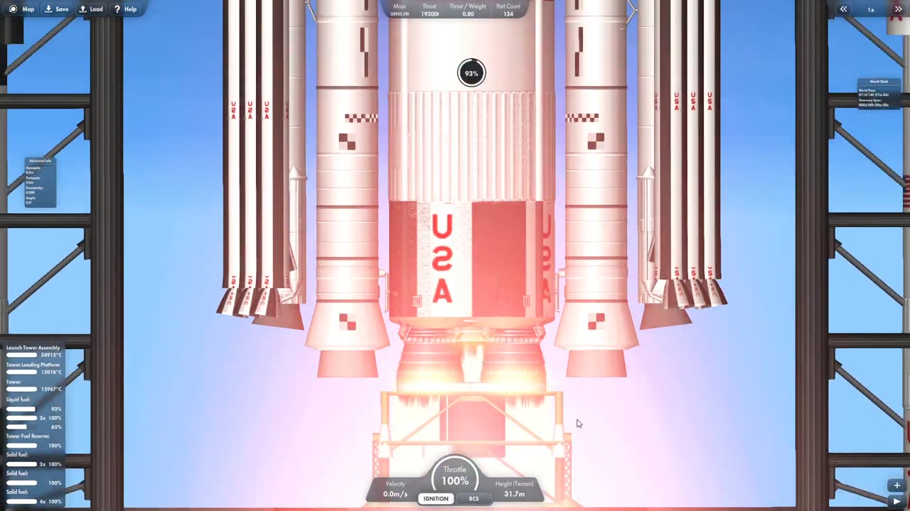 12 F-1 rocketdyne engine test fire SFS