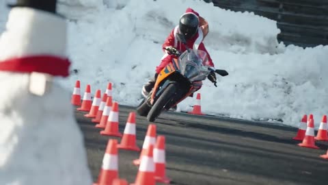 SANTA GOES MOTORCYCLE DRIFT