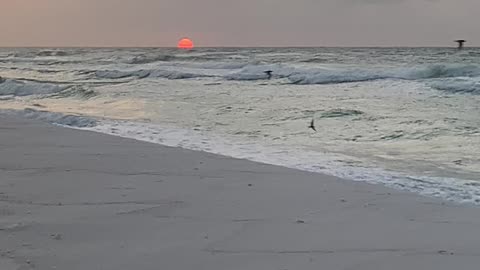 Sunrise while surf fishing fishing