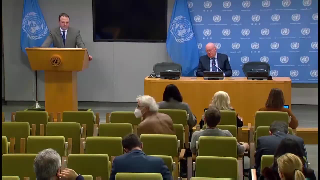 Bucha Press Conference - Russia's UN Ambassador Nebenzia speaks on the issue of the 'Bucha provocation'