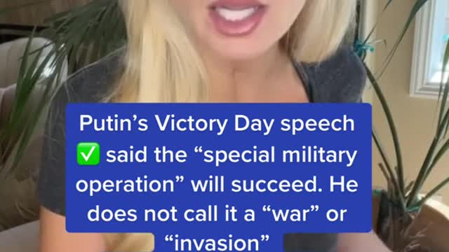 Putin did NOT use today’s Victory Day celebration