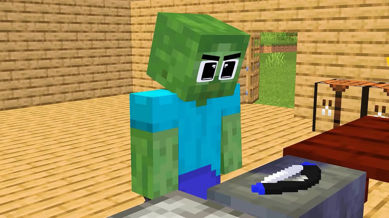 Monster School Baby Zombie Love Curse Zombie Girl but Good - Sad Story - Minecraft Animation