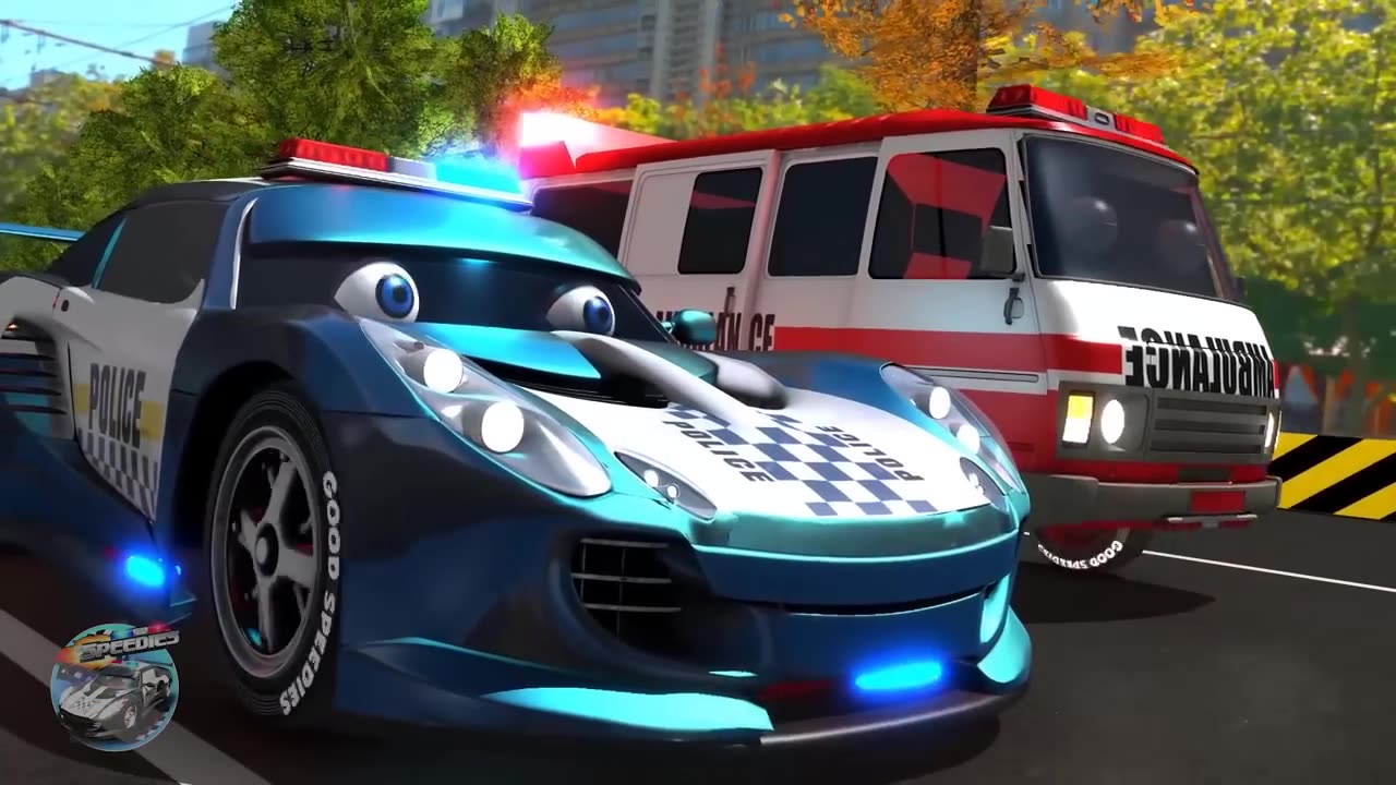 Wheels On The Police Car Nursery Rhyme for Children by Speedies