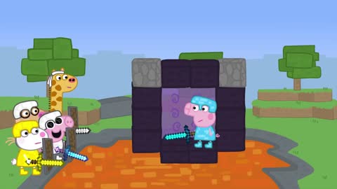 Minecraft Speedrunner Peppa Vs 4 Hunters Animation-20