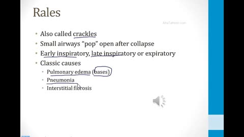 Pulmonary - 1. Embryology, Anatomy and Physiology - 9.Pulmonary Physical Exam