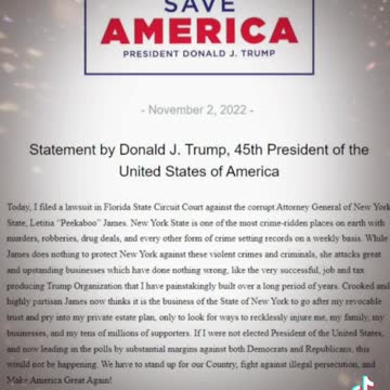 Trump releases a statement on suing New York witch