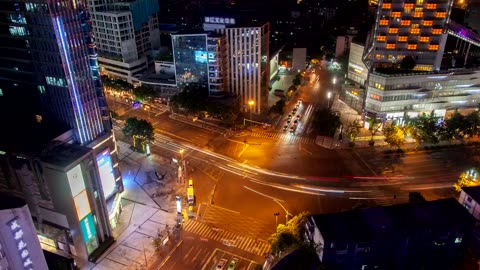 Chengdu business district at night