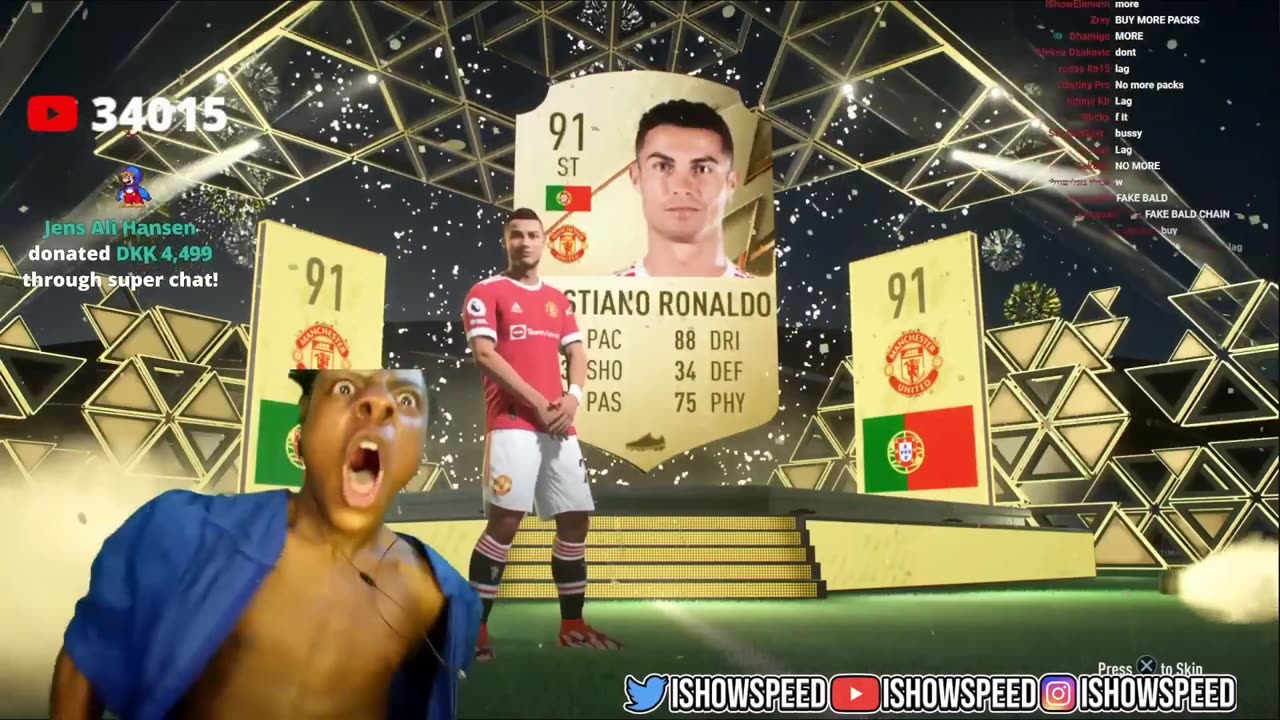 iShowSpeed FINALLY Packs Ronaldo! Crazy Reaction