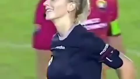 Football female referee got swag