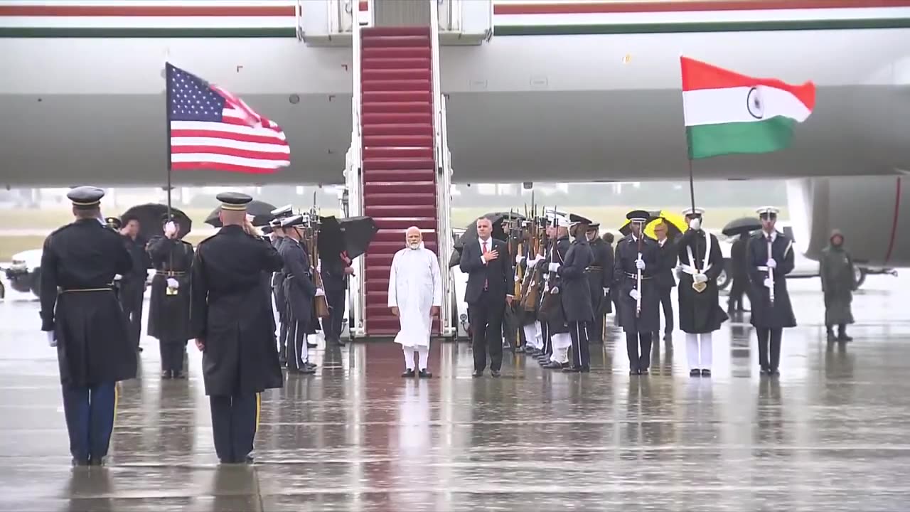 PM Modi arrives at Joint Base Andrews, Washington DC