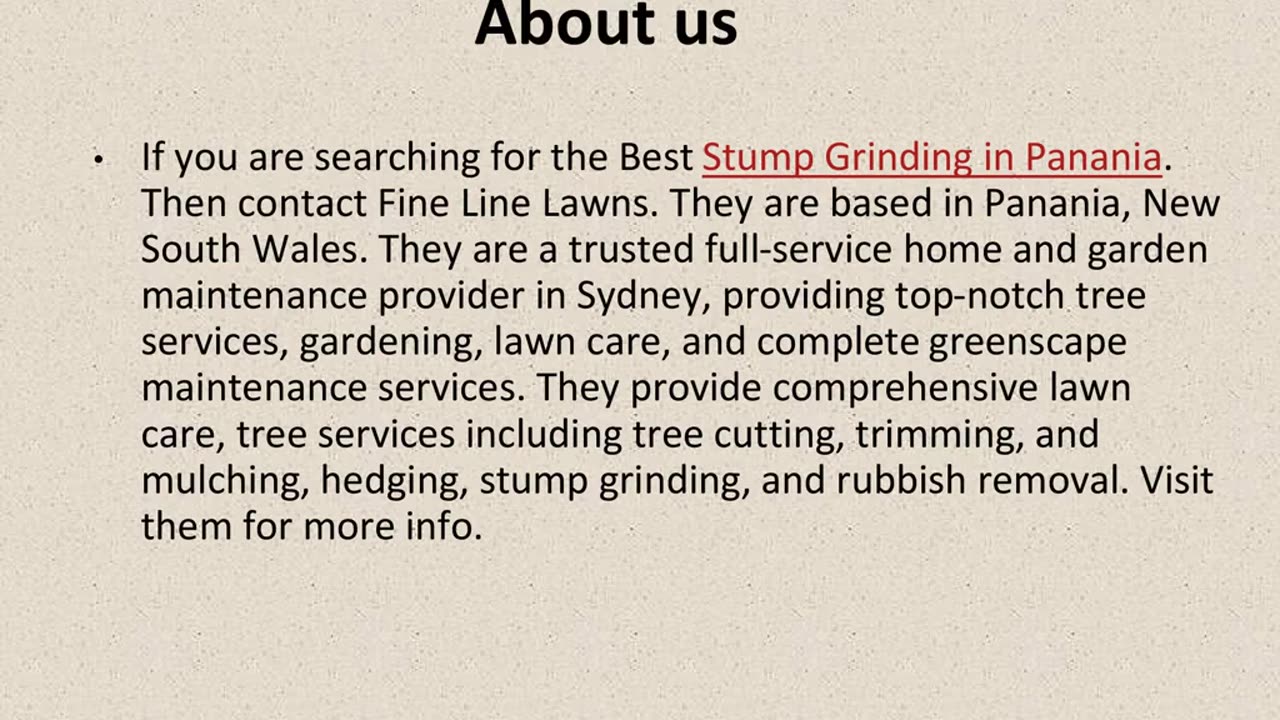 Get The Best Stump Grinding in Panania.